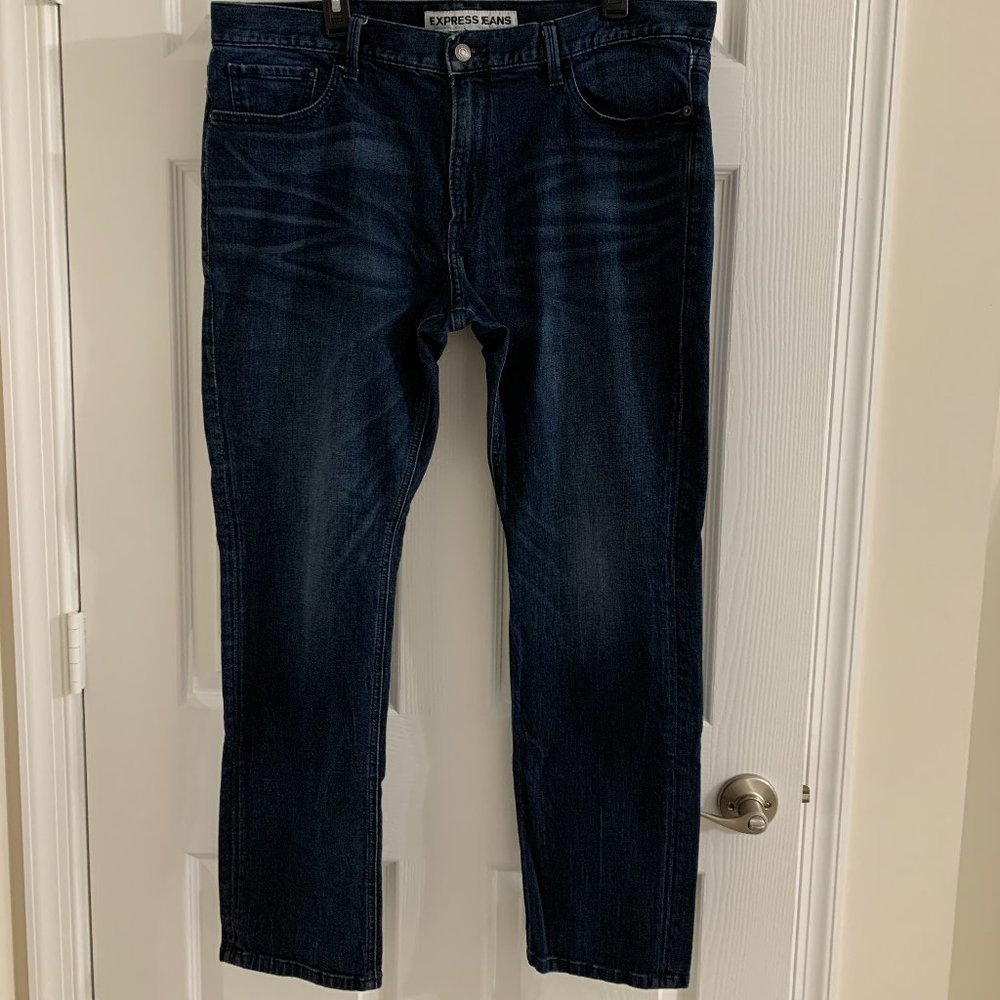Express Men's ROCCO Slim Fit Jeans, Size 38x32 - Picture 2 of 14